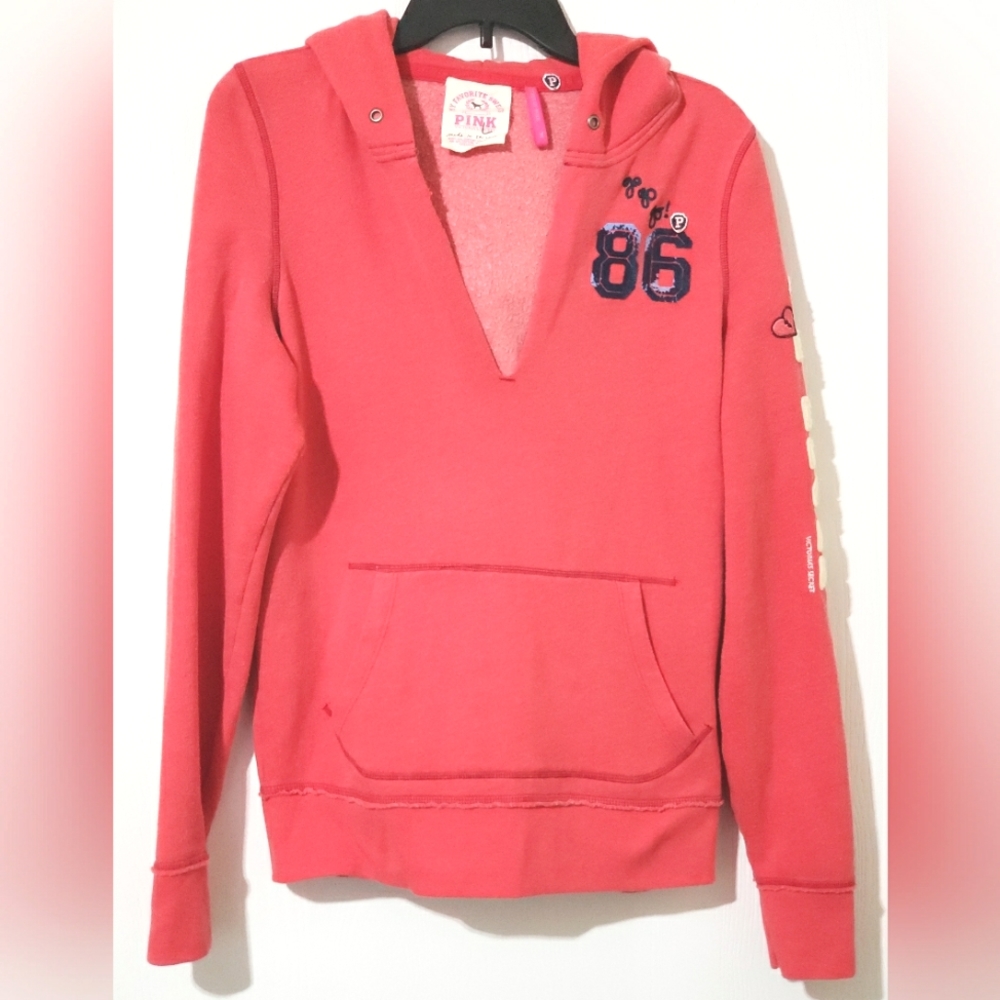 PINK V-neck Hoodie
